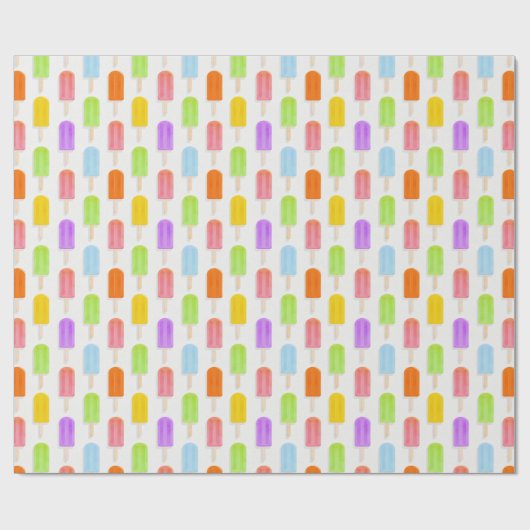 Summer Rainbow Popsicles Pattern Cadeaupapier (Vlak)