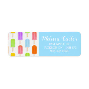 Summer Rainbow Popsicles Pattern Etiket