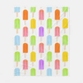 Summer Rainbow Popsicles Pattern Fleece Deken