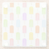 Summer Rainbow Popsicles Pattern Glazen Onderzetter (Achterkant)
