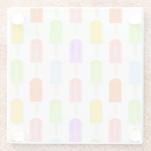 Summer Rainbow Popsicles Pattern Glazen Onderzetter (Achterkant)