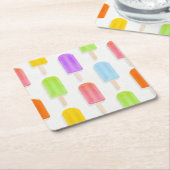 Summer Rainbow Popsicles Pattern Kartonnen Onderzetters (Schuin)