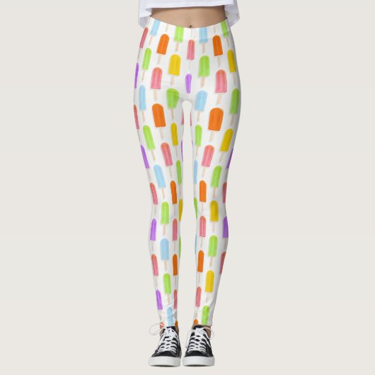 Summer Rainbow Popsicles Pattern Leggings (Voorkant)