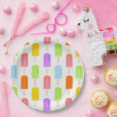Summer Rainbow Popsicles Pattern Papieren Bordje (Feest)