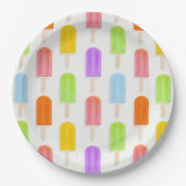 Summer Rainbow Popsicles Pattern Papieren Bordje (Voorkant)