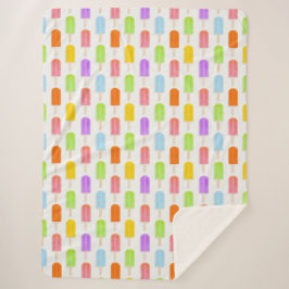 Summer Rainbow Popsicles Pattern Sherpa Deken