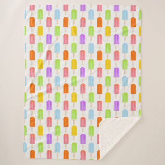 Summer Rainbow Popsicles Pattern Sherpa Deken (Voorkant)