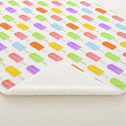 Summer Rainbow Popsicles Pattern Sherpa Deken (3/4)