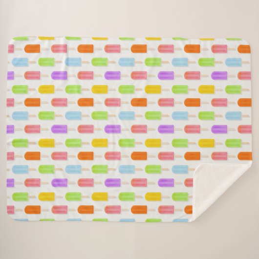 Summer Rainbow Popsicles Pattern Sherpa Deken (Voorkant (horizontaal))