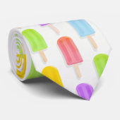 Summer Rainbow Popsicles Pattern Stropdas (Opgerold)