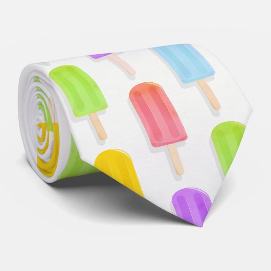 Summer Rainbow Popsicles Pattern Stropdas (Opgerold)