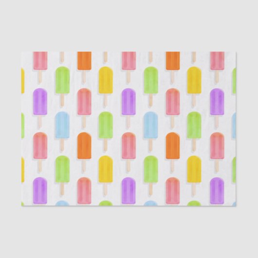 Summer Rainbow Popsicles Pattern Tissuepapier (Voorkant)