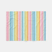 Summer Rainbow Stripes Fleece Deken (Voorkant (Horizontaal))