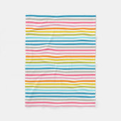 Summer Rainbow Stripes Fleece Deken (Voorkant)