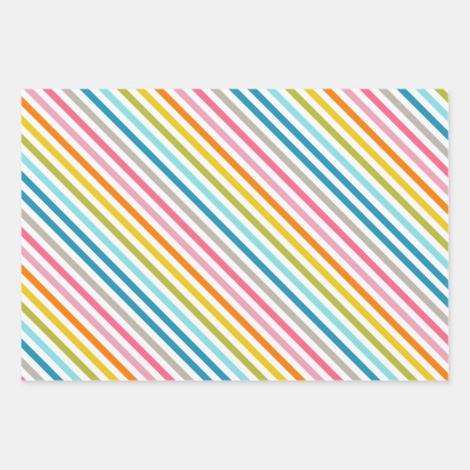 Summer Rainbow Stripes Inpakpapier Vel (Voorkant 3)