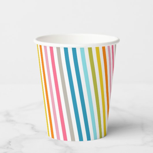 Summer Rainbow Stripes Papieren Bekers (Achterkant)