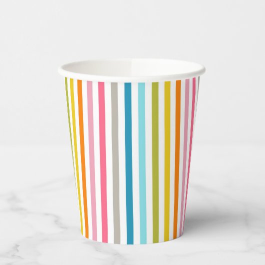 Summer Rainbow Stripes Papieren Bekers (Links)