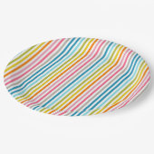 Summer Rainbow Stripes Papieren Bordje (Gekanteld)
