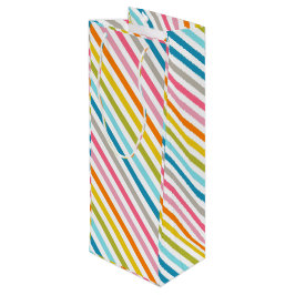 Summer Rainbow Stripes Wijn Cadeautas