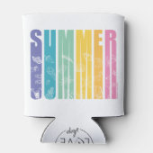 Summer Rainbow Typografie - GraphicLoveShop Blikjeskoeler (Achterkant)