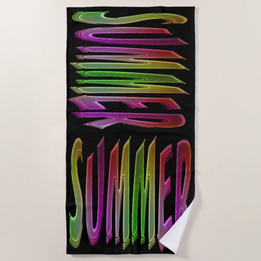 Summer Rainbow Typography Colorful Text Strandlaken (Voorkant)