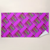 Summer Rainbow Typography Pattern roze Strandlaken (Voorkant)