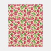 Summer Raspberry Garden Botanical Fruit Pattern Fleece Deken (Voorkant)