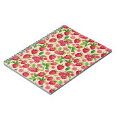 Summer Raspberry Garden Botanical Fruit Pattern Notitieboek (Linkerzijde)