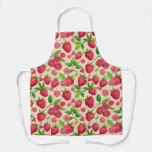 Summer Raspberry Garden Botanical Fruit Pattern Schort (Voorkant)