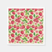 Summer Raspberry Garden Botanical Fruit Pattern Servet (Voorkant)
