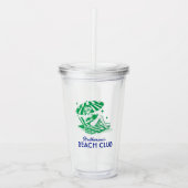 Summer Reading Green Red Beach Club Party Acryl Drinkbeker (Voorkant)