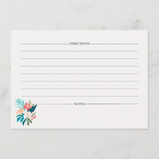 Summer Recipe Card | Citrus & Floral Kitchen Aankondiging (Achterkant)