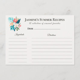 Summer Recipe Card – Tropical Floral Aankondiging