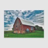 Summer Red Barn onder een absoluut verbluffende he Tissuepapier (Voorkant)