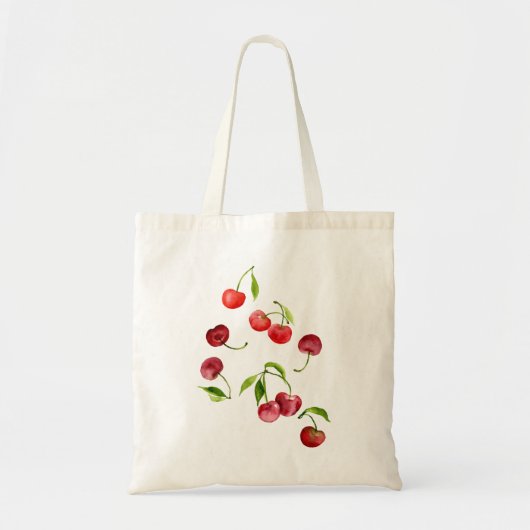 Summer red cherries watercolor tote bag (Voorkant)