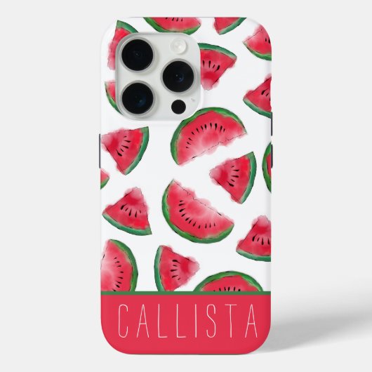 Summer Red Green Watermelon Waterverf Pattern Case-Mate iPhone Case (Achterkant)