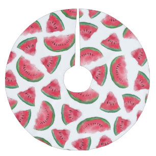 Summer Red Green Watermelon Waterverf Pattern Kerstboom Rok