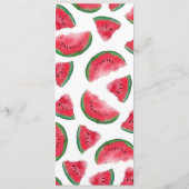 Summer Red Green Watermelon Waterverf Pattern Menu (Achterkant)