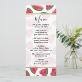 Summer Red Green Watermelon Waterverf Pattern Menu (Staand voorkant)