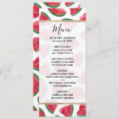 Summer Red Green Watermelon Waterverf Pattern Menu (Voorkant / Achterkant)