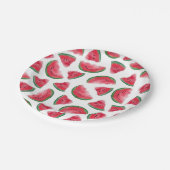 Summer Red Green Watermelon Waterverf Pattern Papieren Bordje (Gekanteld)