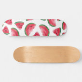 Summer Red Green Watermelon Waterverf Pattern Persoonlijk Skateboard (Horizontaal)