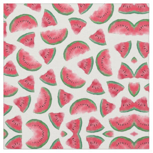 Summer Red Green Watermelon Waterverf Pattern Stof