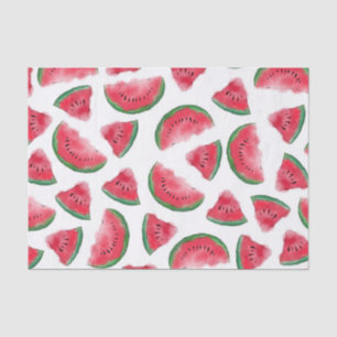 Summer Red Green Watermelon Waterverf Pattern Tissuepapier