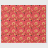 Summer Red Roses Wrapping Paper Cadeaupapier (Vlak)