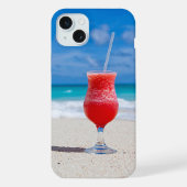 Summer Red Strawberry Margarita On Tropical Beach iPhone Hoesje (Achterkant)