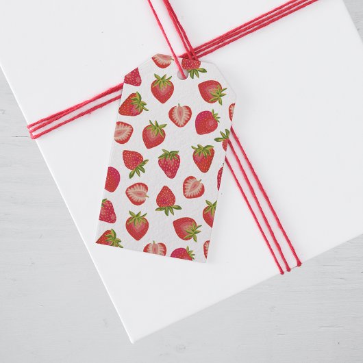 Summer Red Strawberry Pattern Cadeaulabel