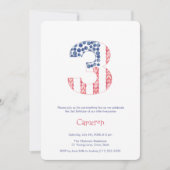 Summer Red White Blue Garden 3rd Birthday Party Kaart (Voorkant)