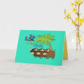 Summer Relaxing Yak Cute Wenskaart Kaart (Gele Bloem)