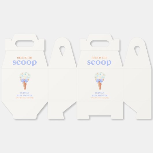 Summer Retro Bow Star Ice Cream Baby shower Bedankdoosjes (Ongevouwen)